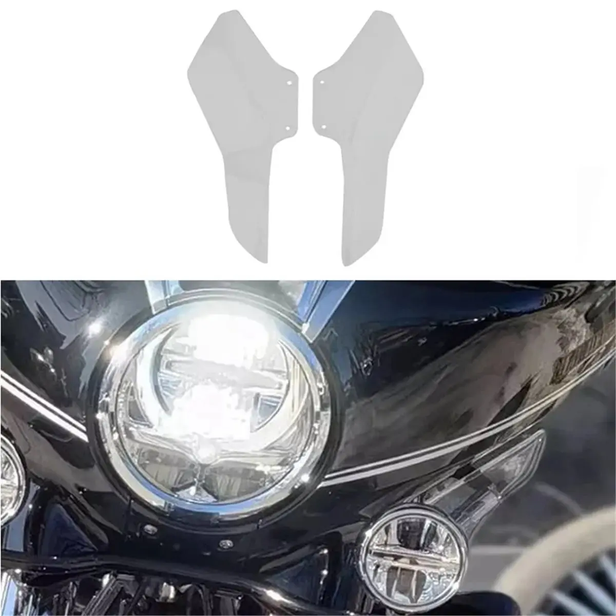 ABQE Motorcycle Wind Deflector Leg Protector Side Fairing for BMW R 18 B R18B Bagger R18 Transcontinental 2021-2024 Clear