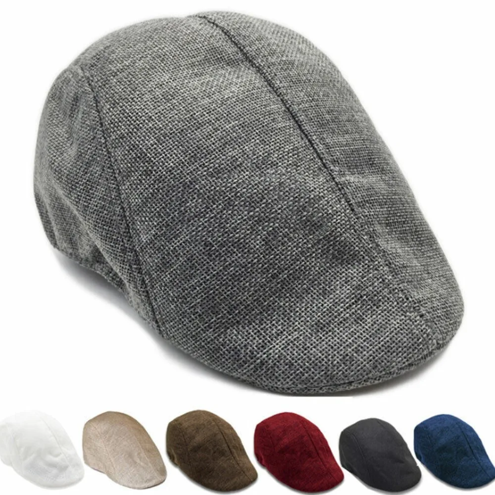 Unisex Vintage Outdoor Linen Men Sun Hat Hat Golf Driving Hat Men Flat Cap Sportswear Sports Caps Golf Caps Accessories