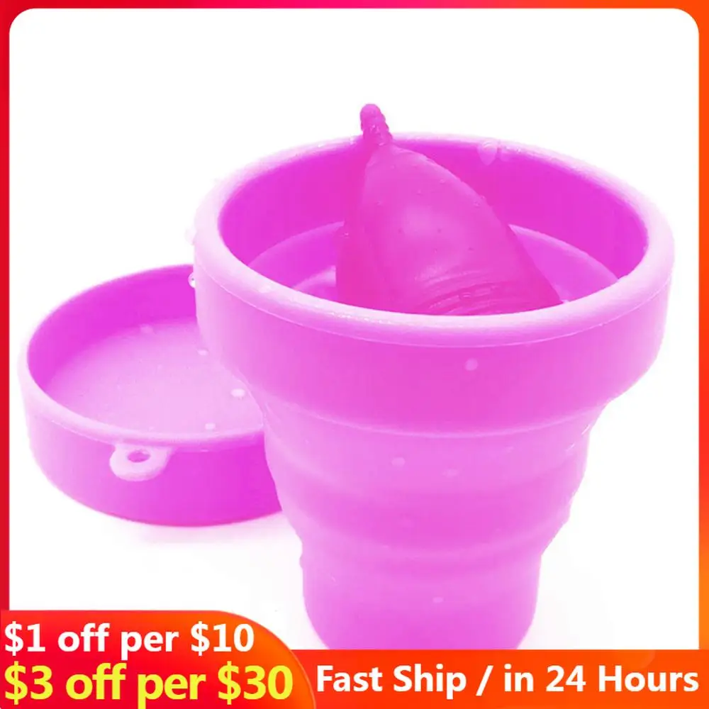 Collapsible Menstrual Cup Sterilizer Foldable Sterilizing Silicone Cup Feminine Hygiene Lady Cup Sterilizer for Menstrual Period