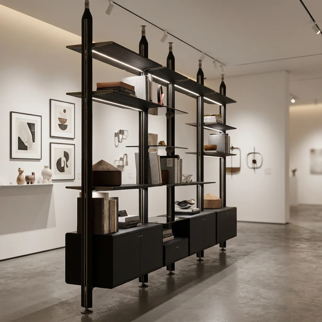 Minimalist Night System Modern Design  Wall-Mounted Aluminium Wardrobe  Arch Pillar-Based  Night System for Bookcase