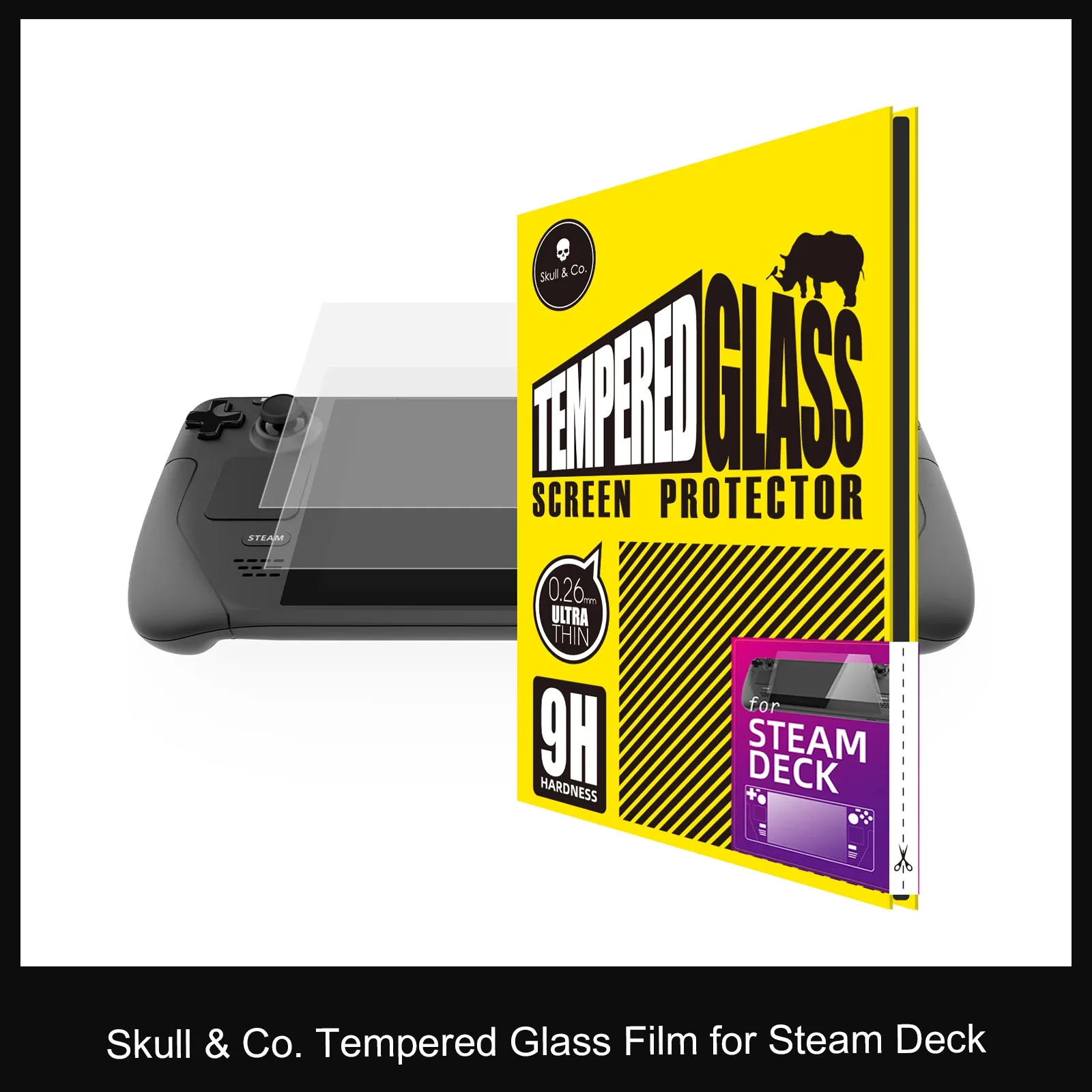 Skull & Co. Screen Protector 9H Tempered Glass Film for Steam Deck Game Console 2PCS/PACK