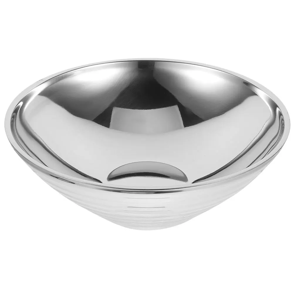 

Stainless Steel Ramen Bowl 304 Metal Wide Mouth Soup Noodle Bowl For Home Restaurant Hotel Salad Food Serving Use