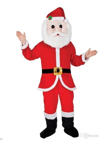 Papai Noel Mascot Costume para Adulto, Vestido extravagante dos desenhos animados, Pelúcia, Novo, Halloween, Natal, Mascote