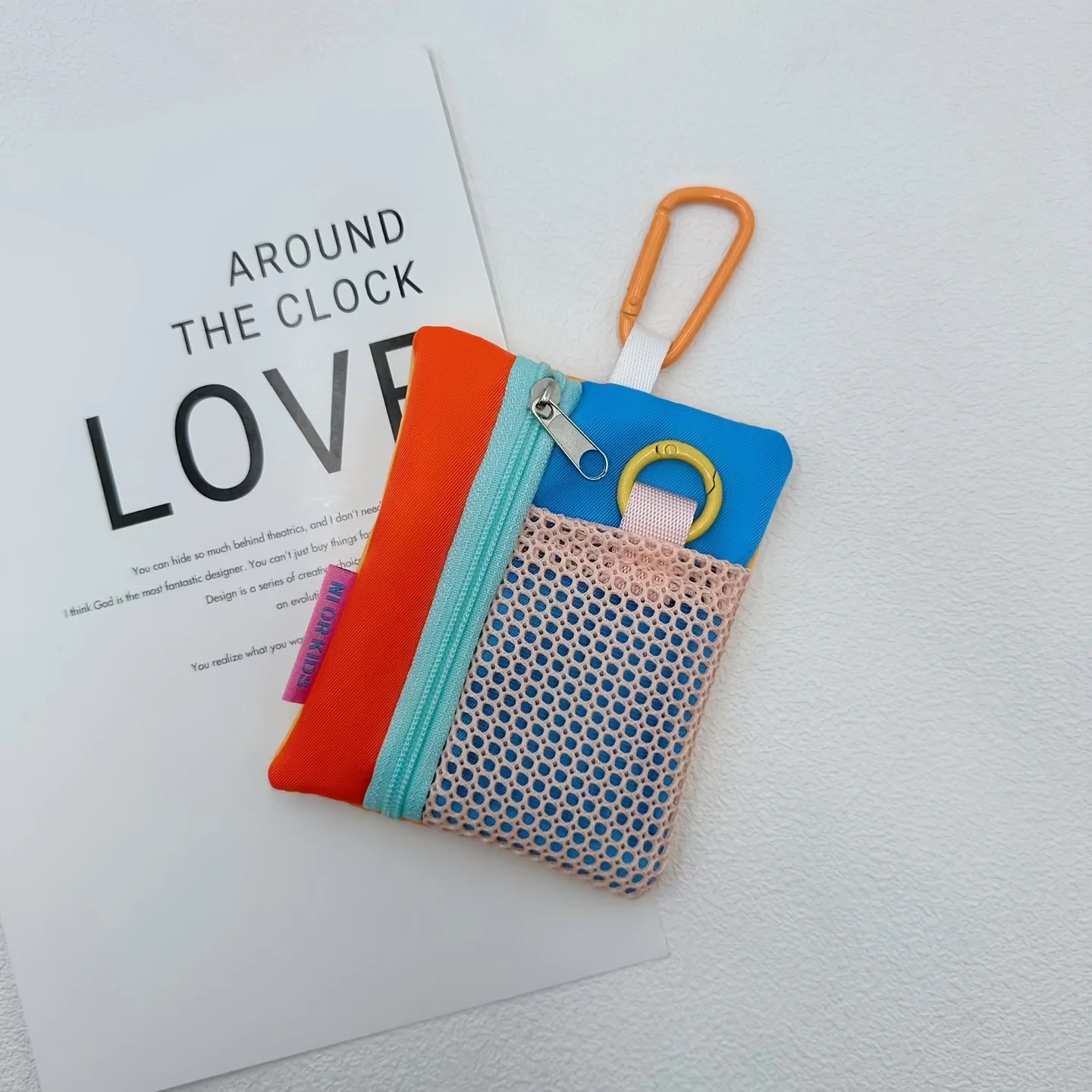 2026 New Minimalist Canvas Phone/Earphone/Coin Purse/Mini Card Holder/Key Pouch, Stylish Bamboo Color Block