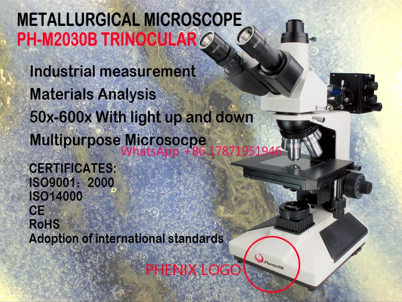 PH-M2030B 50x-600x industrial upright trinocular metallurgical microscope metallographic microscope for metal