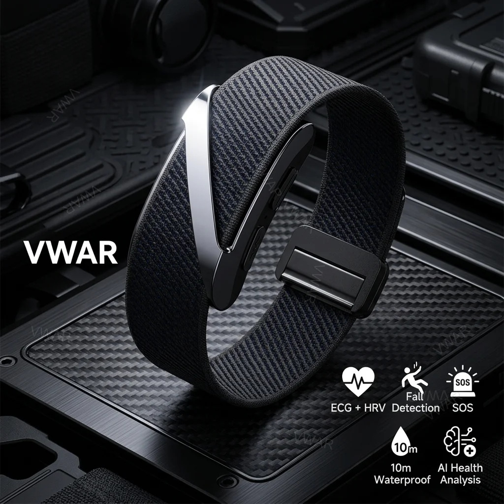Pulseira Inteligente VWAR LOOP V Health com Monitor Preciso de Frequência Cardíaca, SpO2, ECG, Lembrete de Chamada SOS, Relógio Inteligente, Pulseira 