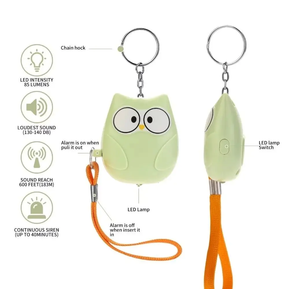 2024 Anti-attack Self Defense Alarm 130DB Loud Keychain Rechargeable Battery Safety Siren