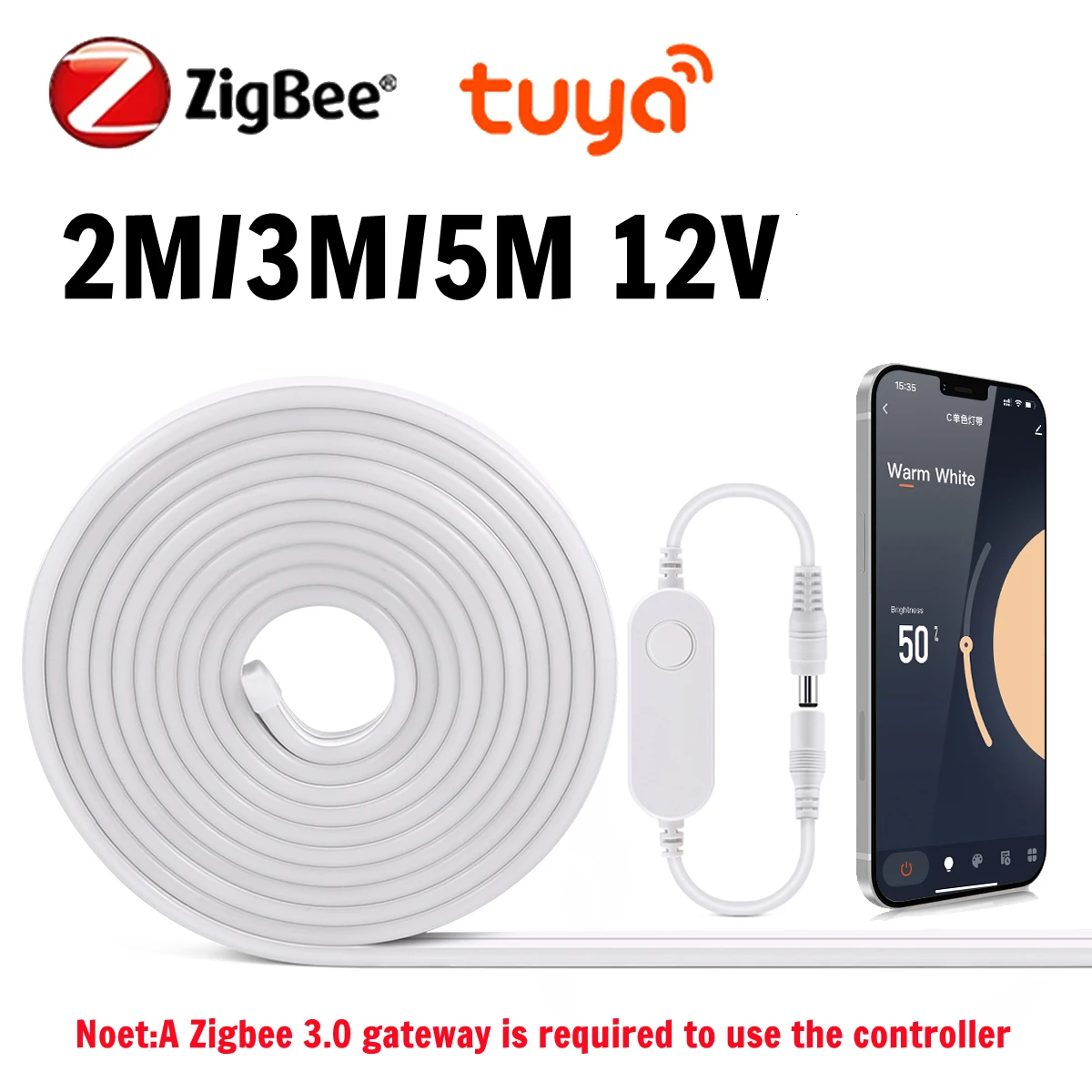 

Smart ZigBee 3.0 12 В Светодиодная лента Неоновый свет работает с Tuya HUB Bridge Echo Plus APP/Alexa Голосовое управление Ambiance Wi-Fi Лампа 2 м3 м 5 м