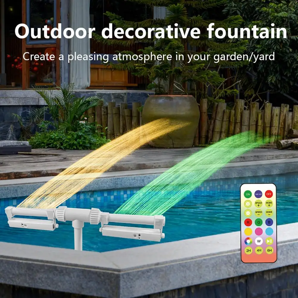 Pool Fountain With Lights For Inground And Above Ground Pools Dual Spray Adjustable Sprinkler Pood Waterfall Sprinkler Cooler