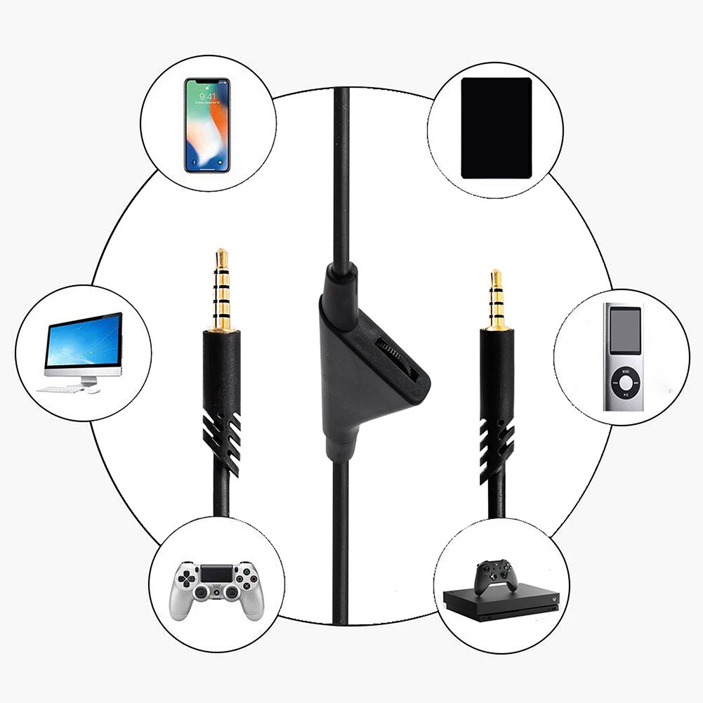 Cable auxiliar de extensión para auriculares Astro A40/A40TR, reparación de línea de música con Control de volumen