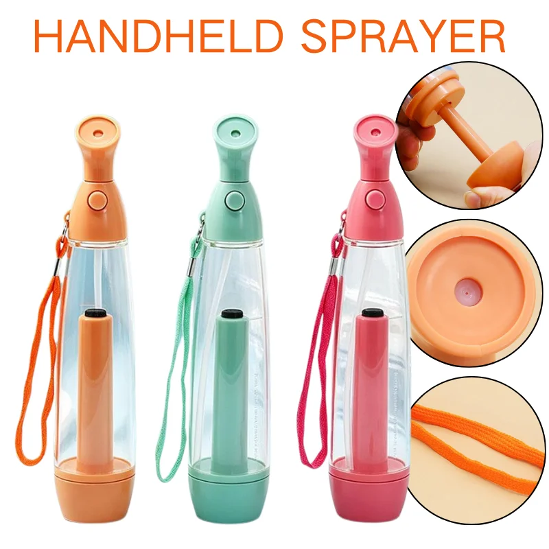 Summer Cooling Continuous Spray Water Bottle Handheld Fine Mist Atomizer Portable Sprayer With Carry Rope Hydrating Cooler