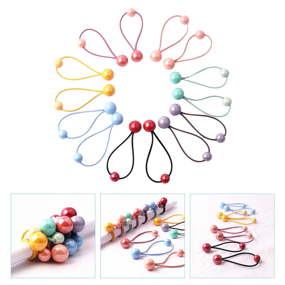 

7Pairs Colorful Elastic Hair Ties Double Balls Ponytail Holders Kids Hair Bands Bright Cute Accessories for Toddler Girls Daily