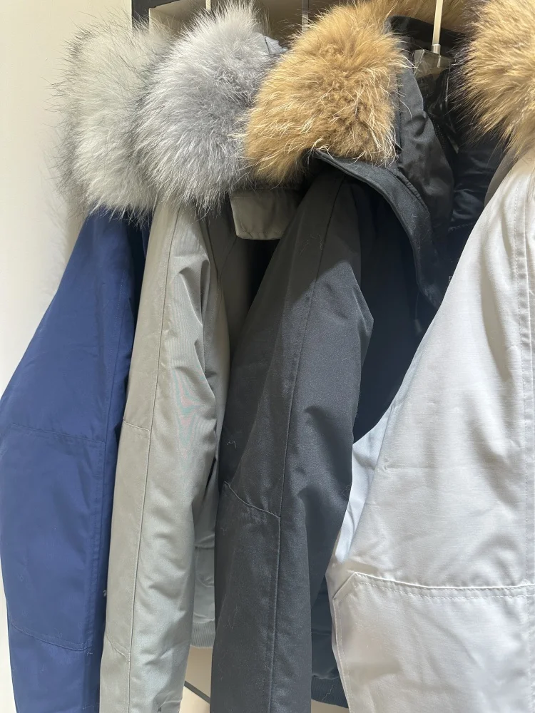 Hooded Down Jacket For Women Winter 2025 New Real Fur Hair Collar Warm Bread Coat Women White Duck Down Jackets