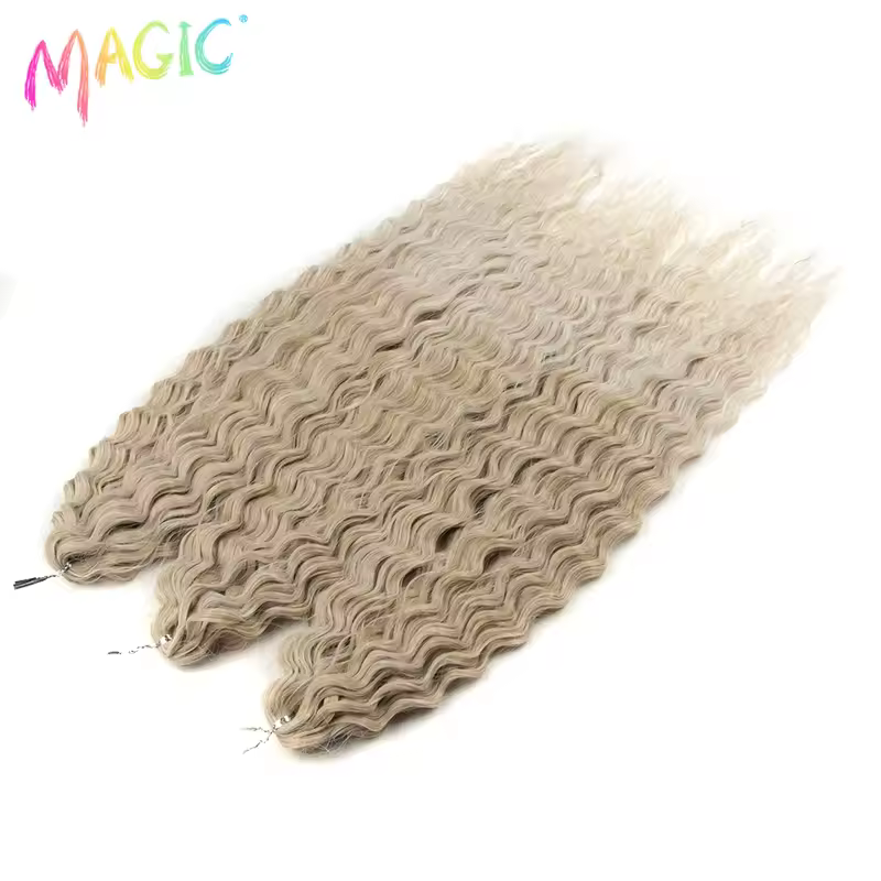 Magic Ariel Curl Hair Water Wave Twist Crochet Hair Synthetic Braid Hair Ombre Blonde 22 Inch Deep Wave Braiding Hair Extension - Image 39