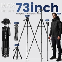 187cm/73.6in Lightweight Aluminum Zomei Tripod for Video, 360°Rotatable Professional Camera Tripod for Mobile Nikon Canon DSLR