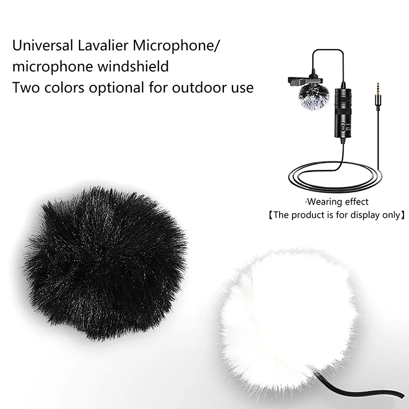 

Universal Lapel Mic Furry Windscreen Fur Windshield Wind Muff Comfortable Lapel Lavalier Microphones Cover