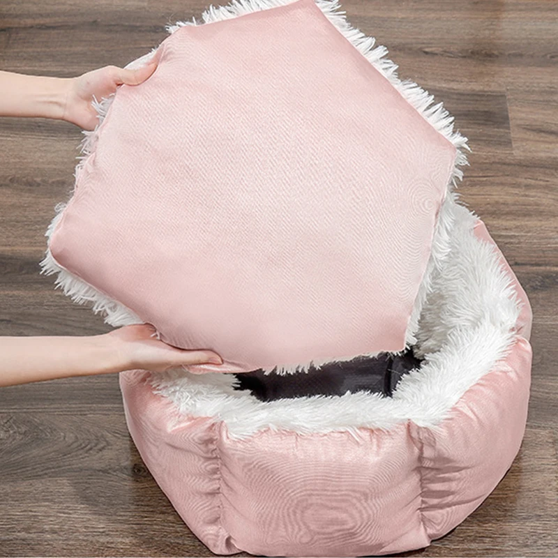 New Four Seasons Cat Nest Hexagonal Pet House Deep Sleeping Dog Sofa Bed Comfortable and Soft Cushion Puppy Sofa Cat Cushion