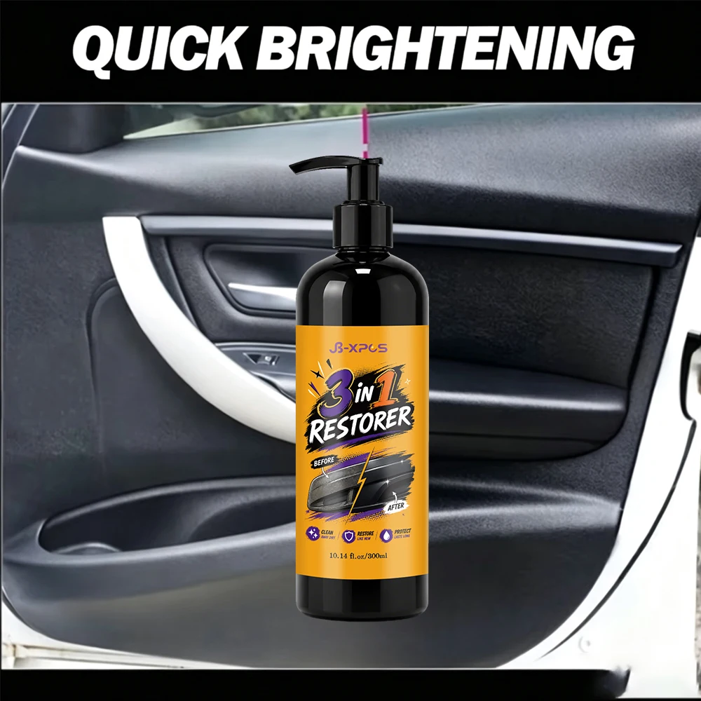 Car Plastic Leather Restorer Paste Black Dye Repair Faded Trim Matte Finish Anti-Aging Auto Detailing Long-Lasting YT2014