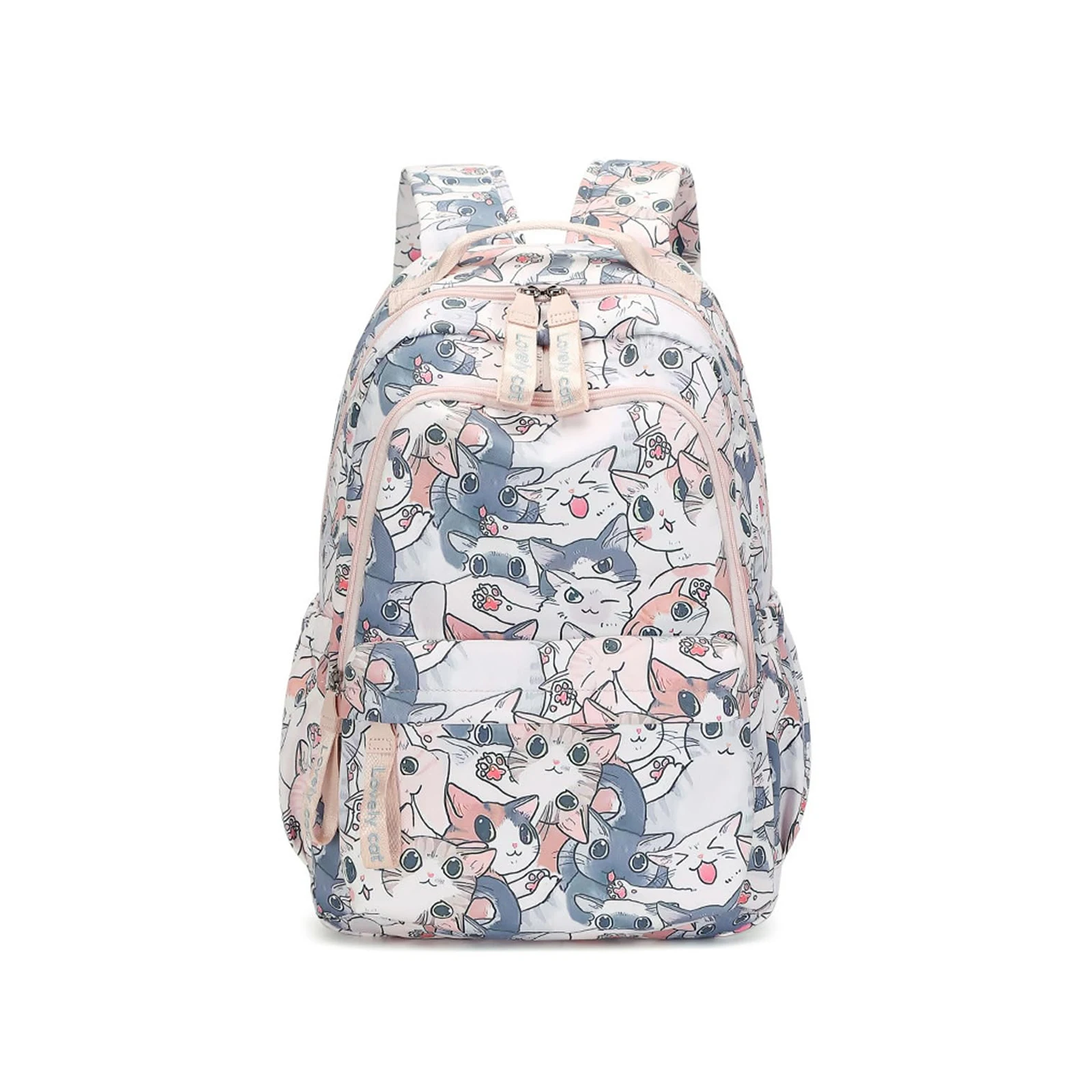 SCOFY FASHION Water Resistence Anti Theft Girls School Laptop Backpack Cute Cat Print Daypack Pink Backpack for School Travel Sa