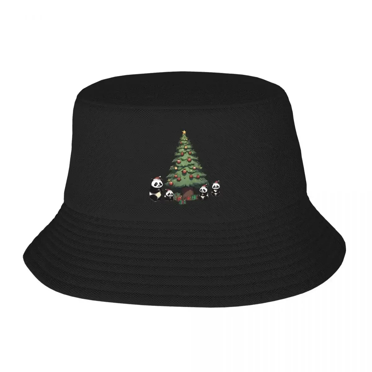New Christmas Tree Pandas Bucket Hat Trucker Cap Hiking Hat Caps For Women Men's