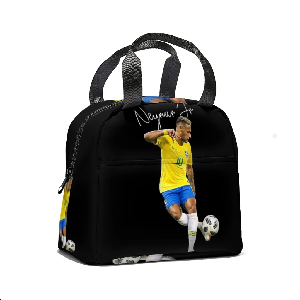 Neymar Jr signed brazil Classic Lunch Bag for School Waterproof Picnic Thermal Cooler Insulated Lunch Box Women Kids Tote Bags