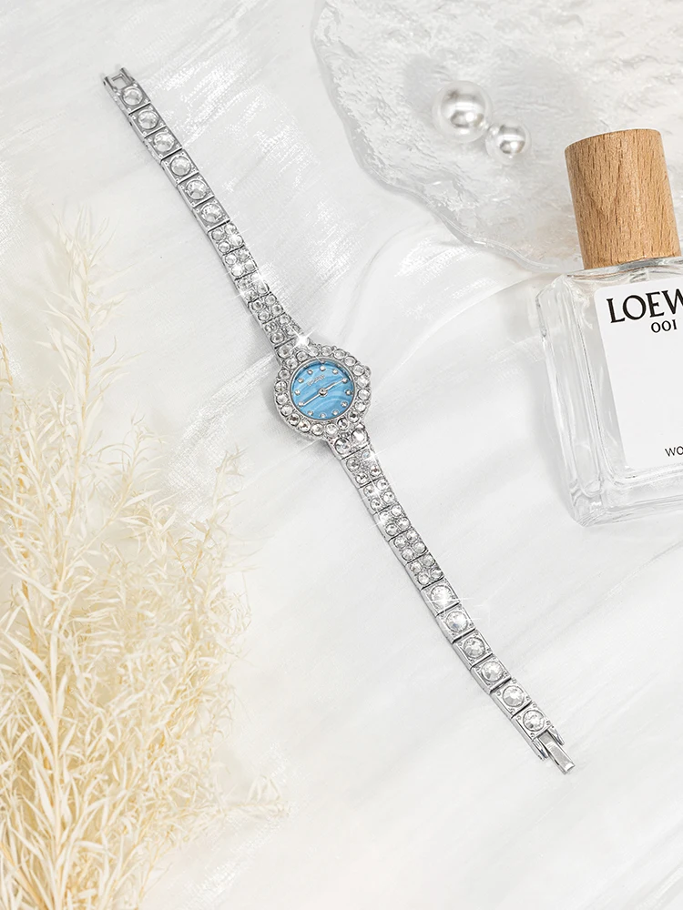 Stylish And Sophisticated New Autumn StyleBlue Round Dial Quartz Watch For WomenUnderstated LuxuryVersatileHigh-Quality Watch.