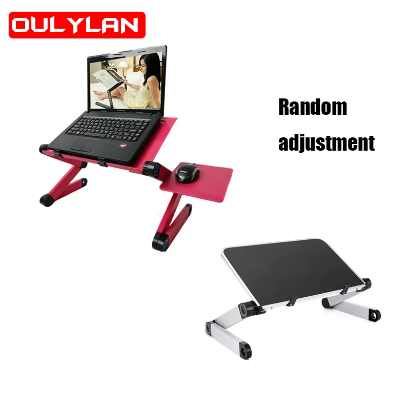 Adjustable Laptop Desk Stand Portable Aluminum Ergonomic Lapdesk ForSofa PC Notebook Table Desk Stand With Mouse Pad Punk