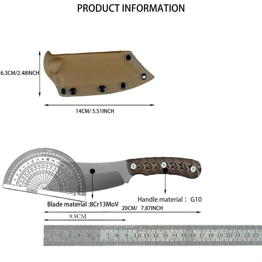 RMJ مع كيديكس غمد في الهواء الطلق بقاء شفرة مثبتة سكين EDC متعددة الوظائف دائم أدوات المرافق EDC سكاكين التخييم للرجال