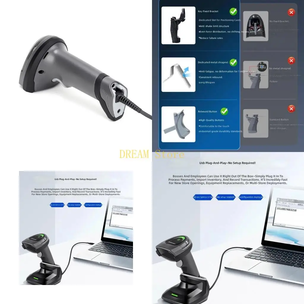 POS Label Reader  Barcode Scanner with USB Link for Display and Paper Mark Input Best Sale