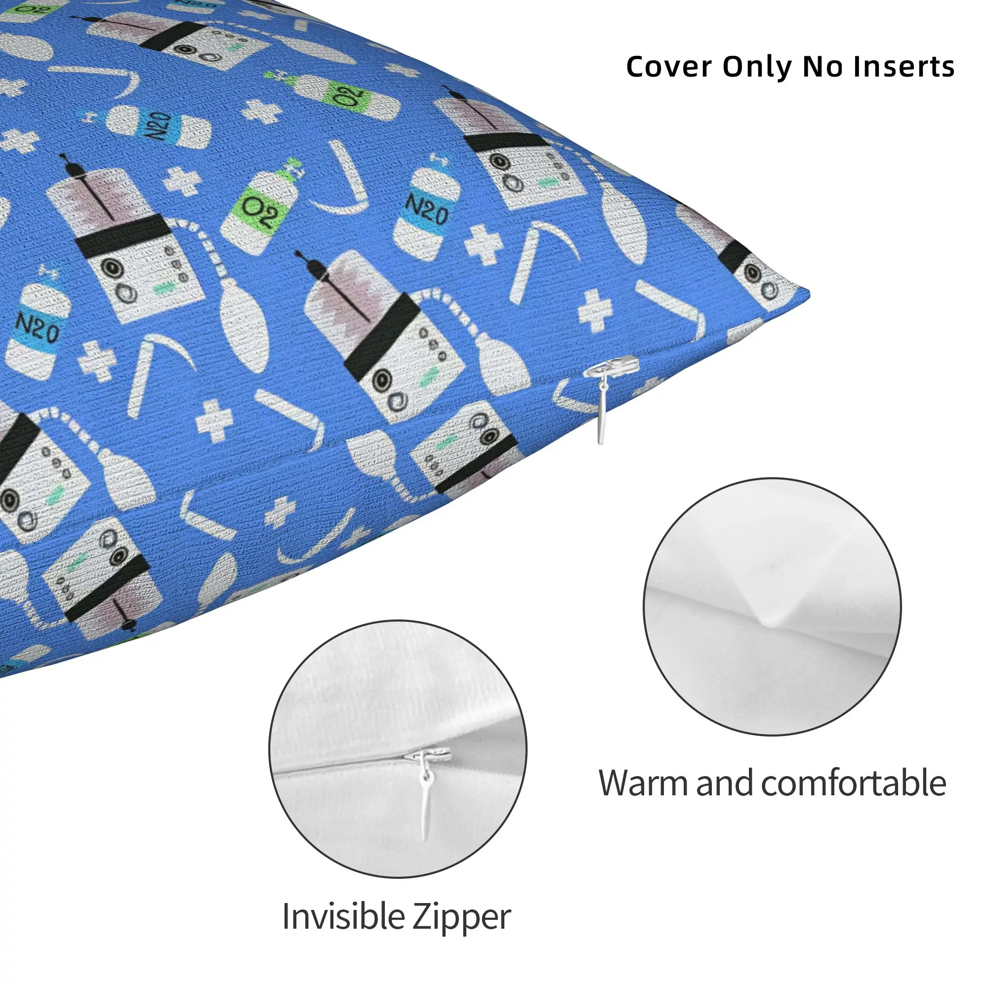 Anesthesia Anesthesiology Medical Pillowcase Soft Polyester Cushion Cover Decoration Anesthetist Pillow Case Cover Home Zipper