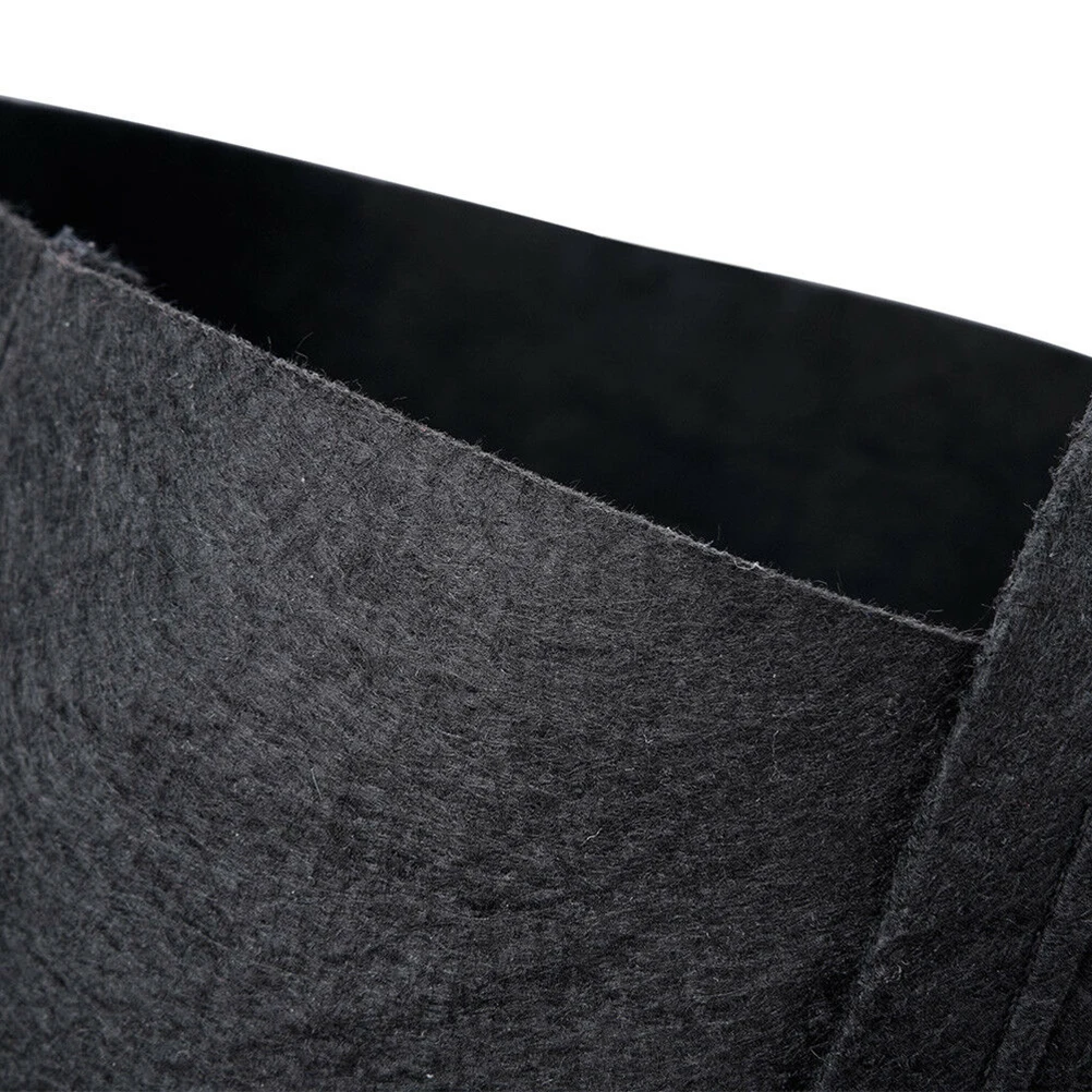 

5 PCS Beauty Bag Felt Planting Flowerpot Round Garden Planter Black Pouch Hanging