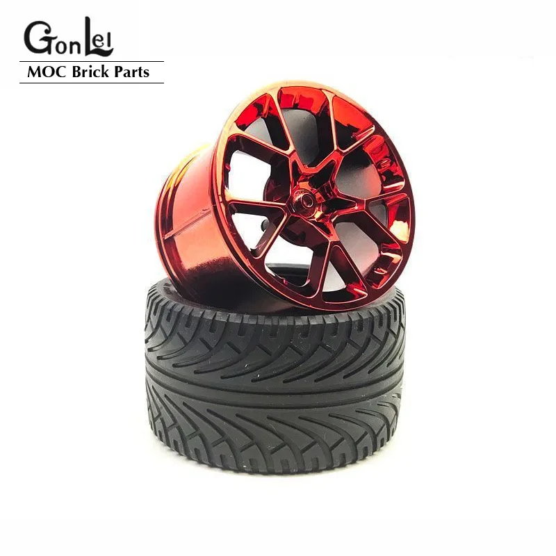 4Pcs Technical Wheels Tyres Hub ZR 23799 + 37383 fit for 42083 Decool 3388c 20086 Cars MOC Building Block Model DIY Brick Toys