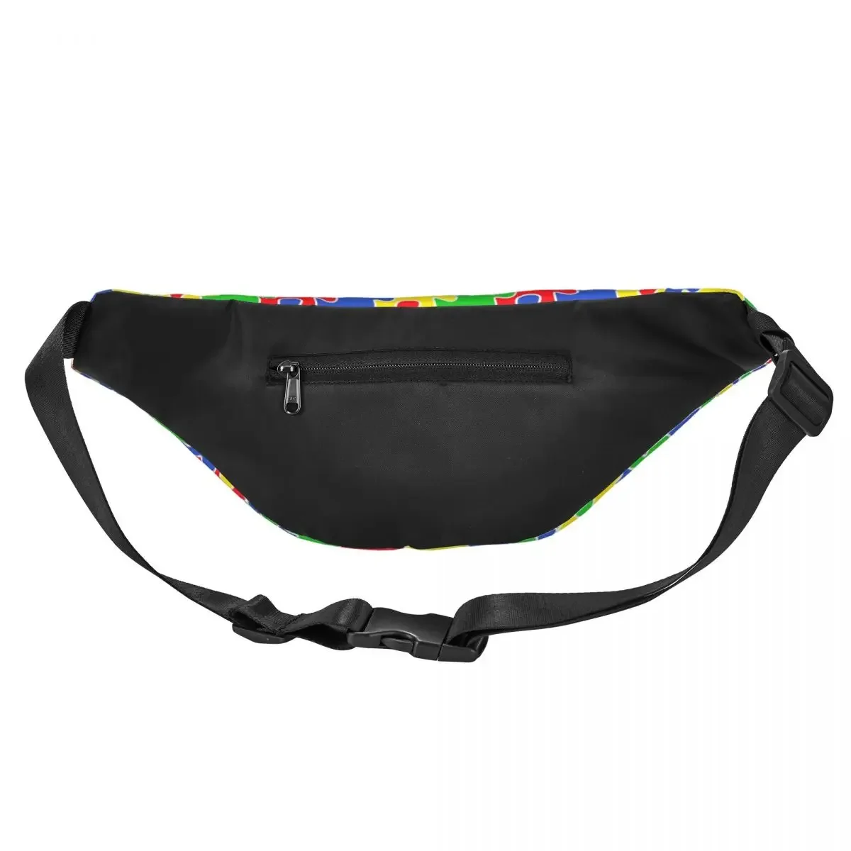 Casual Colorful Puzzle Pieces Autism Awareness Fanny Pack Women Men Sling Crossbody Waist Bag Cycling Phone Money Pouch