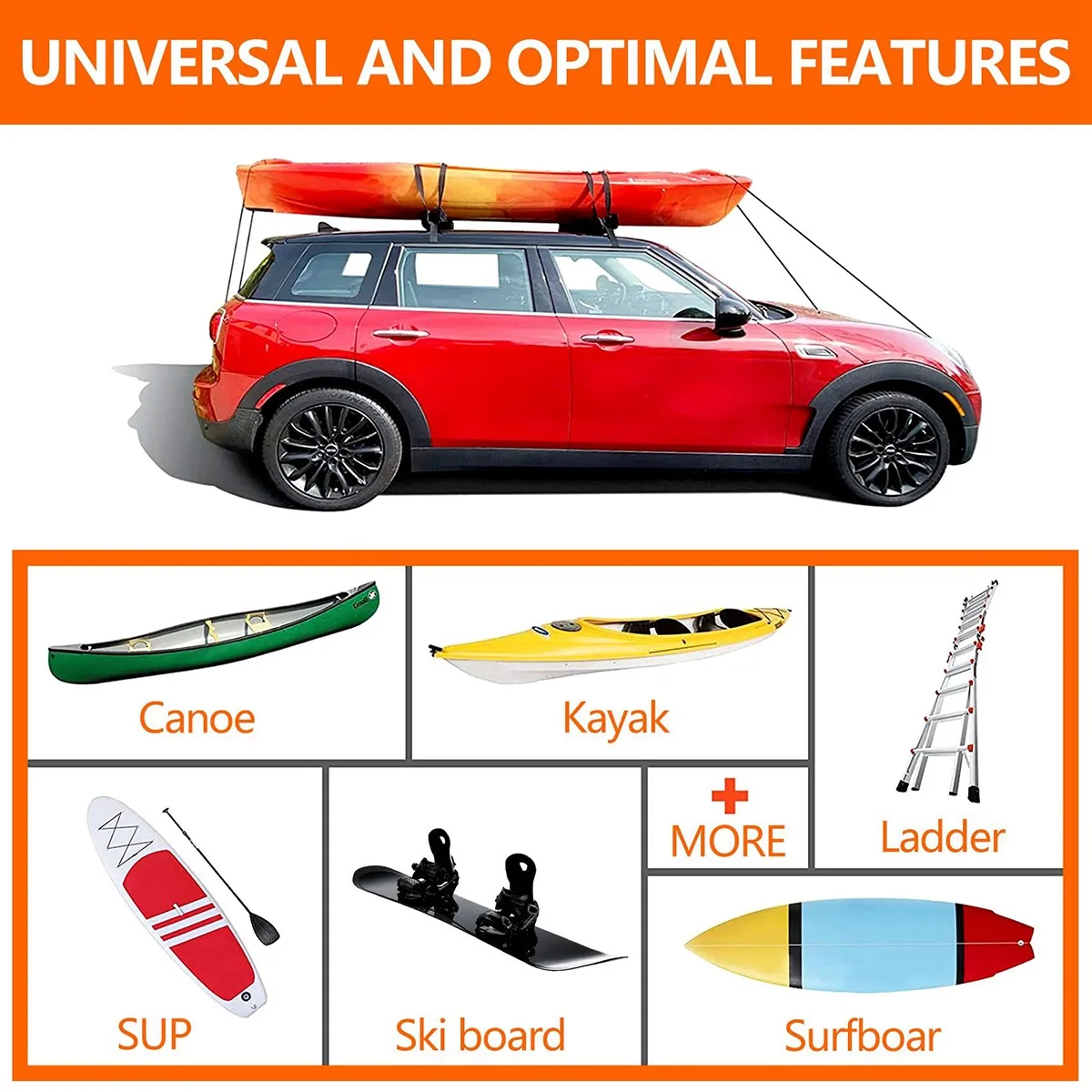 Car Soft Roof Rack Pads Luggage Carrier For Kayak Surfboard-SUP Canoe Kayak Accessories-AS55