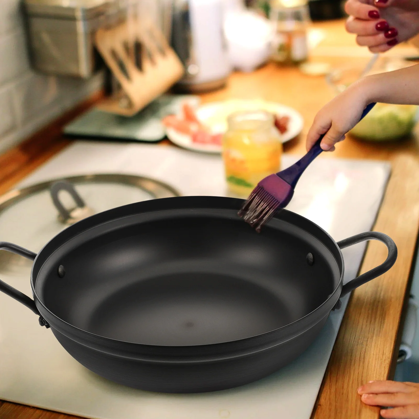 

Stainless Steel Seafood Binaural Hot Pot Soup Pot Korean Style Lightweight Cookware For Breakfast Noodles Rice Stewed