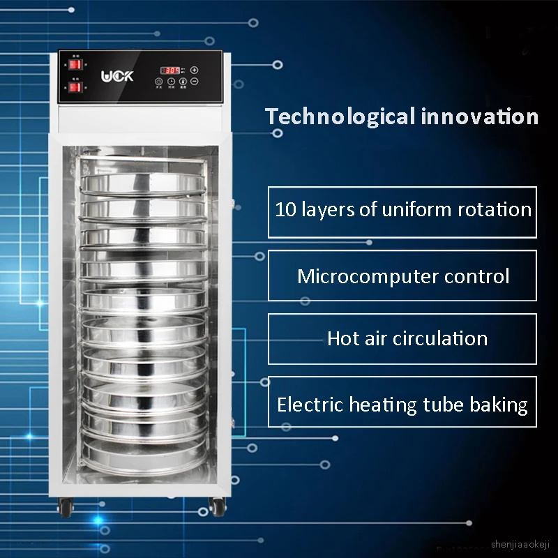 10-Layers Fruit Vegetable Dryer Stainless Steel Commercial Food Dehydrator for Tea/Grains/Seafood/Herb Drying Machine 220V