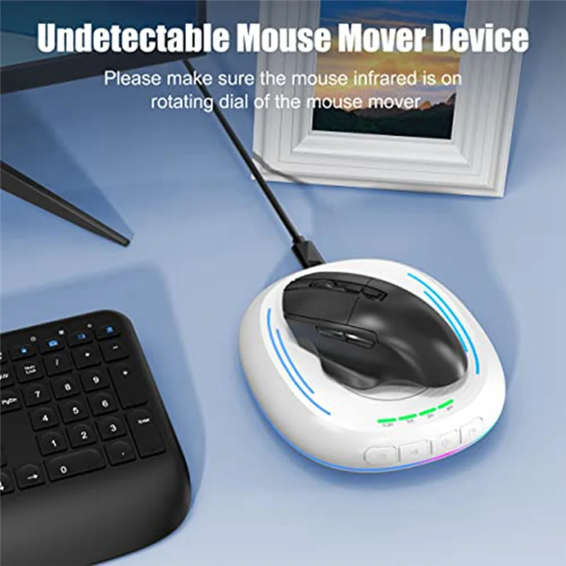 

T36C Mouse Jiggler, Mouse Mover с таймером, переключателем включения/выключения, дыхательной лампой для предотвращения сна экрана компьютера