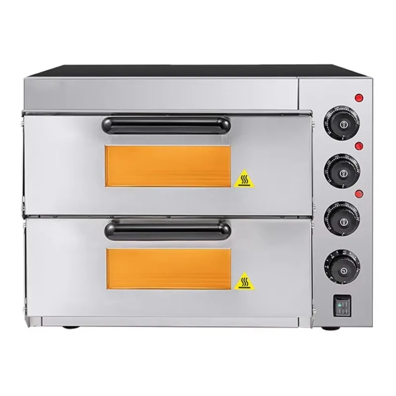 Equipo de cocina para hornear, Horno eléctrico profesional de dos capas, para Pizza, de acero inoxidable, 220V, 68L