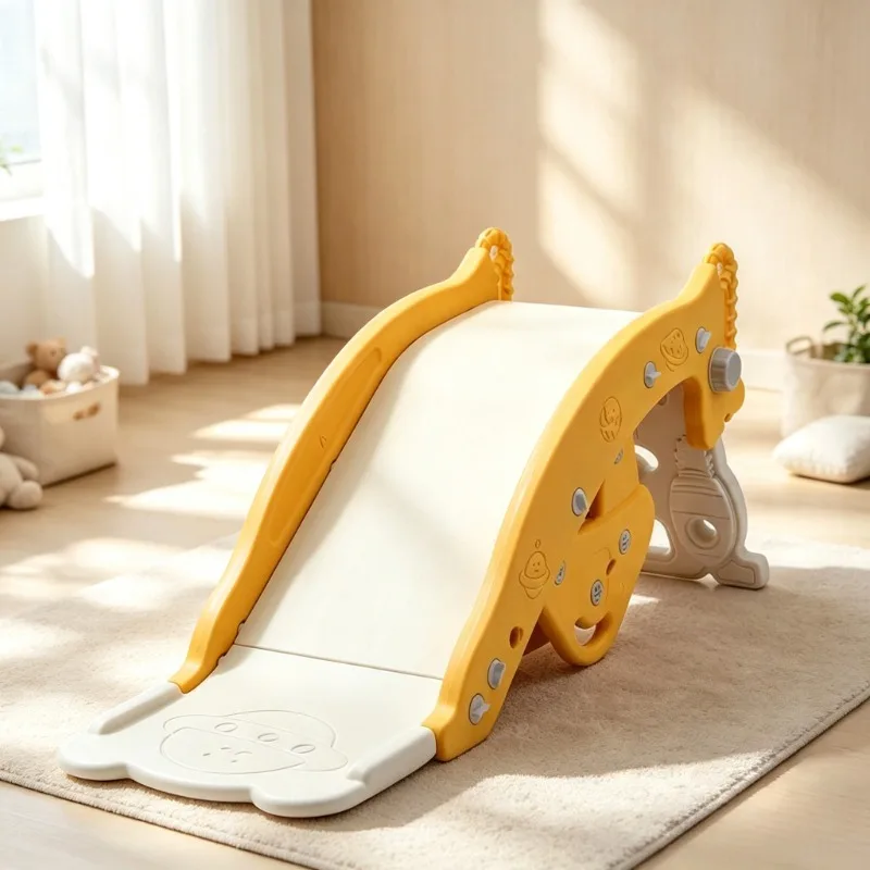 Folding Kids Slide Multifunctional Children Slide Indoor Outdoor Toddler Toy Slides Toss Ball Rocking Horse Playground Equipment