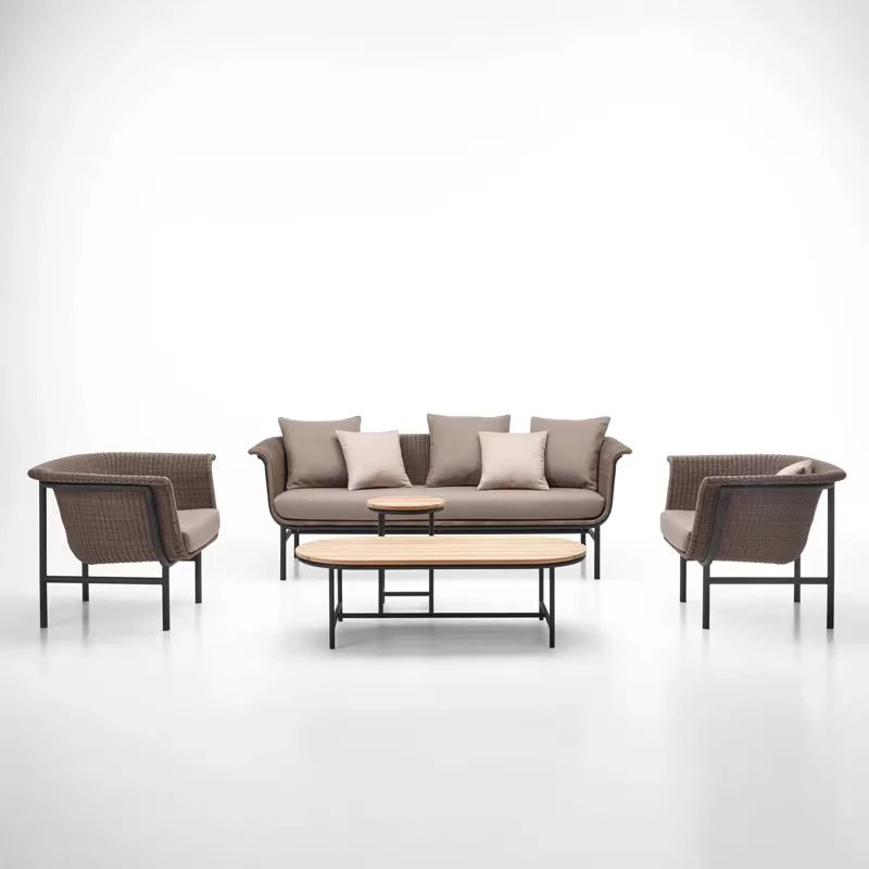 Outdoor Furniture South East Asia Bed And Breakfast Rattan Chair Sofa Courtyard Weaving Small Coffee Table Bird's Nest Chair Flo