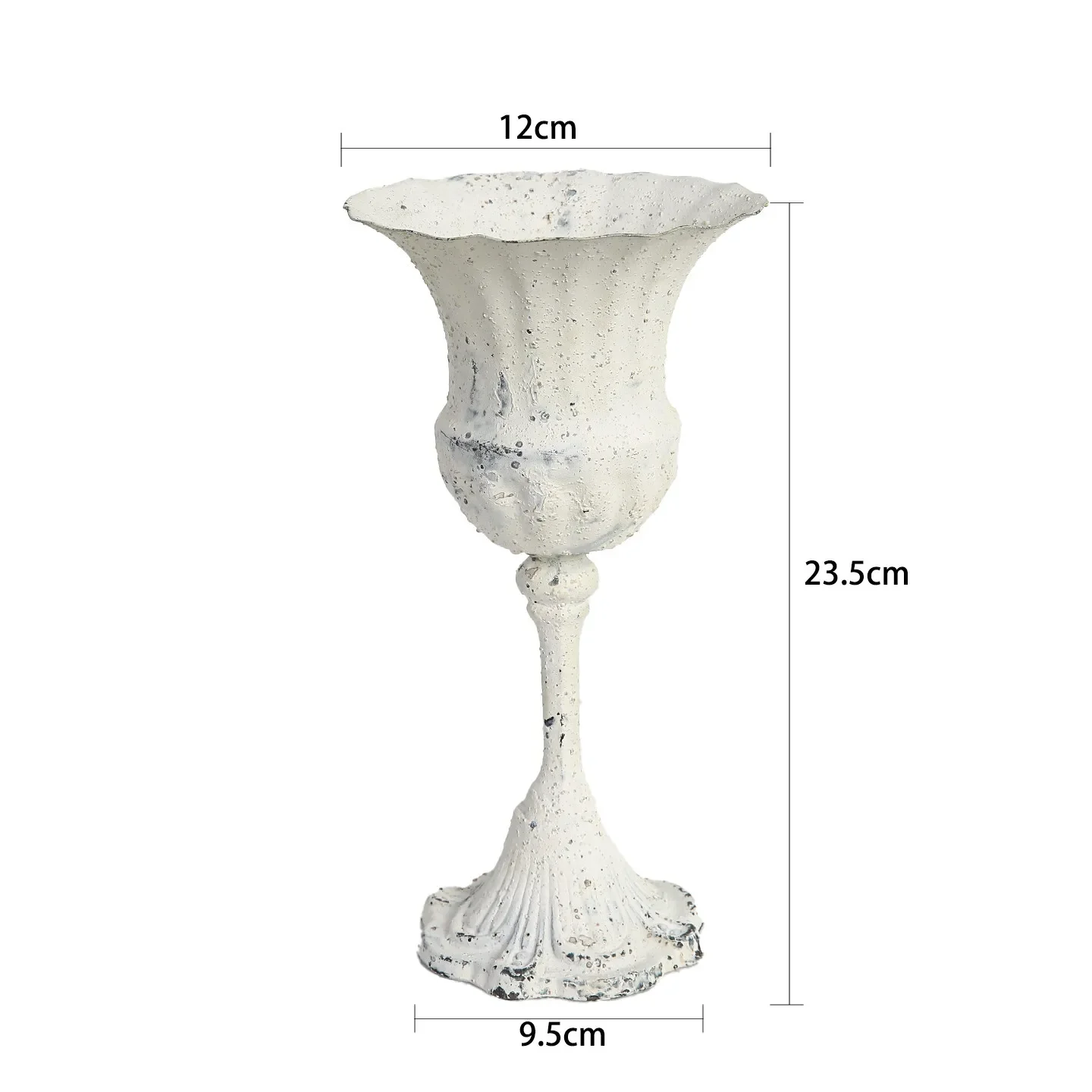 Gardening groceries, garden ornaments, tin white flower base trophy