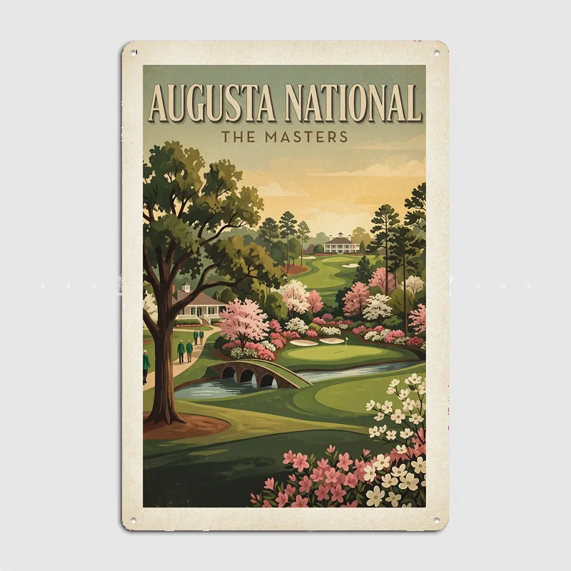 Augusta National The Masters Golf Poster Metal Posters Sign Indoor Outdoor Room Decoration Home Bar Decor Wall Decor
