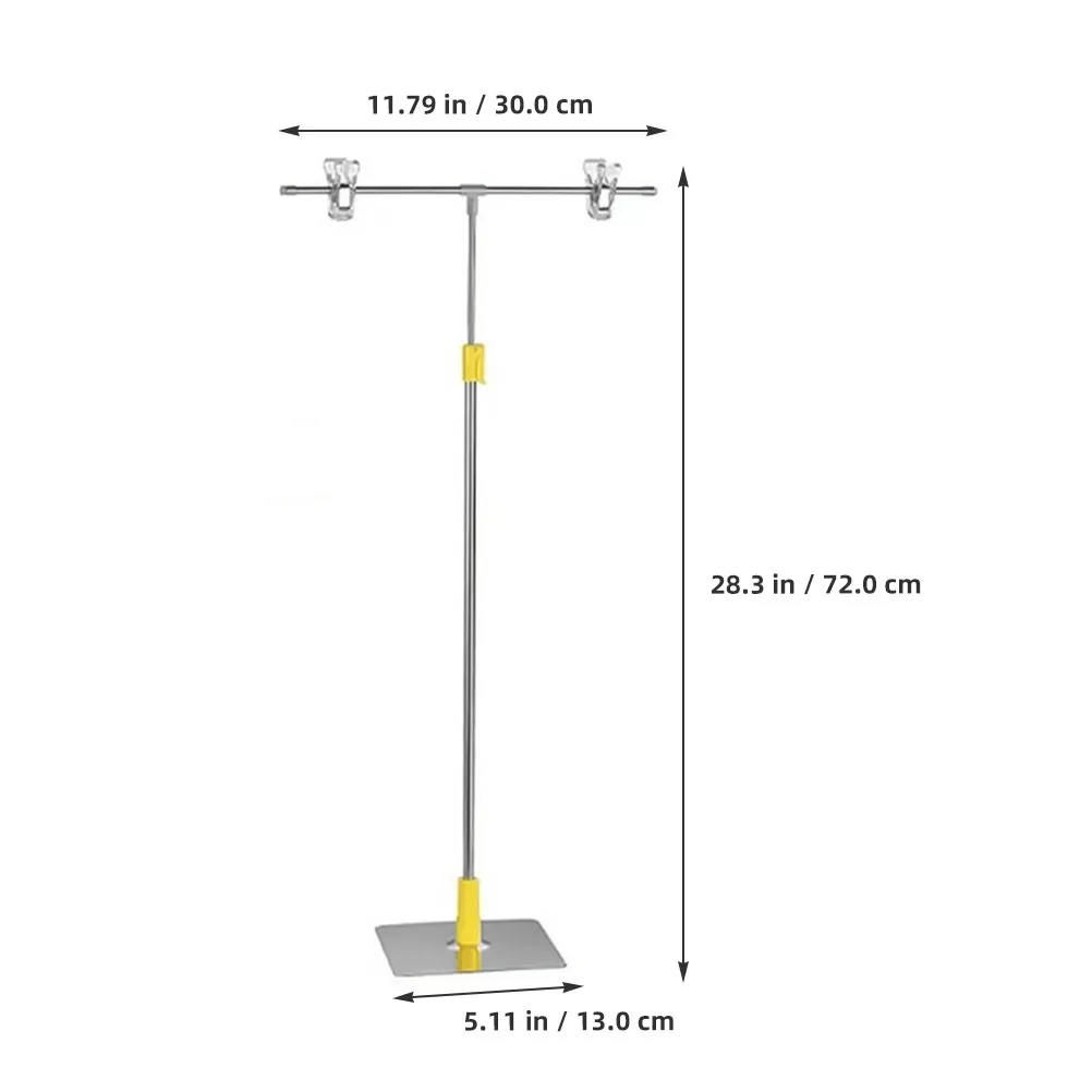 Adjustable T-Shaped Metal Poster Stand Stainless Steel Floor Or Desktop Advertising Display Sign Holder for Supermarket Retail