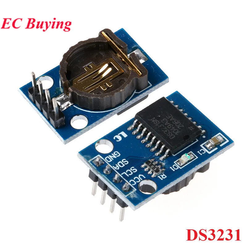 DS3231 High Precision Clock Module IIC I2C Interface Display Module CR1220 Battery Holder 2.54mm