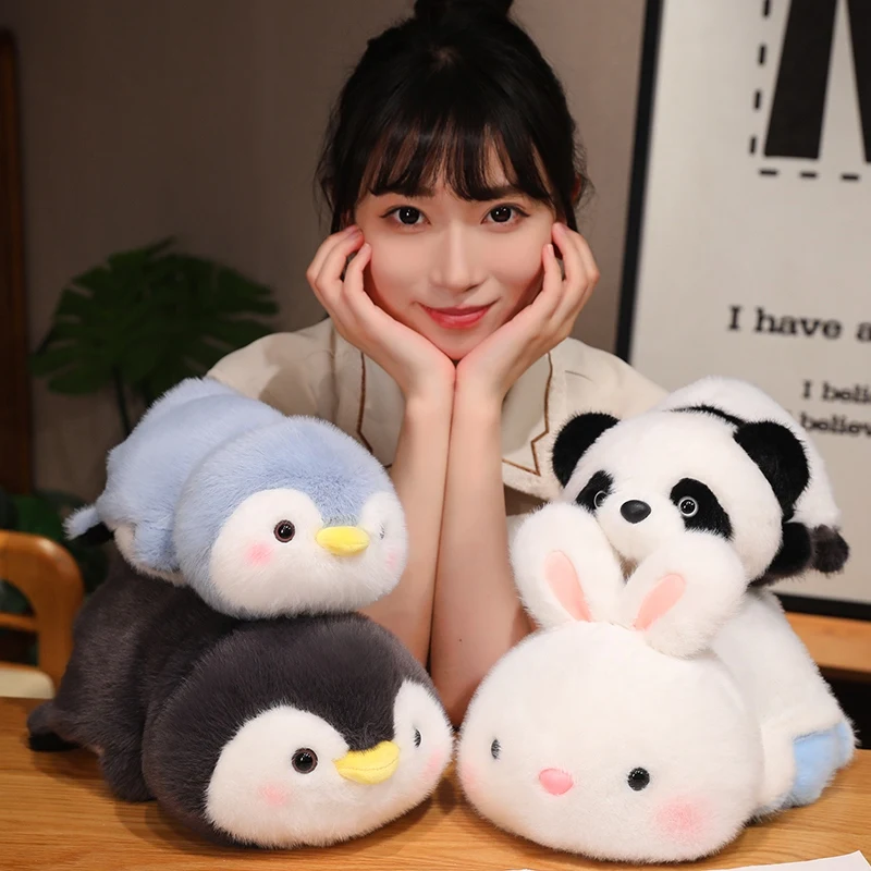 

Creative Carton Panda Reversible Penguin Plush Toy Soft Stuffed Animal Cute Plushies Doll Pillow Home Decor for Kids Girls Gifts