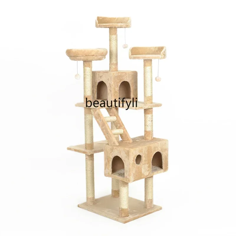 

LX49Cat Climbing Frame Cat Tree Nest Integrated Scratching Pole Oversized Luxury Large Climbing FrameSSS