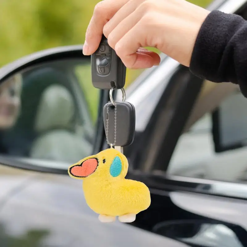 Anime Plush Keychain Cute Squeaking Duck Plush Pendants Hangable Soft Kids Toys Multifunctional Portable Bag Pendants For Bags