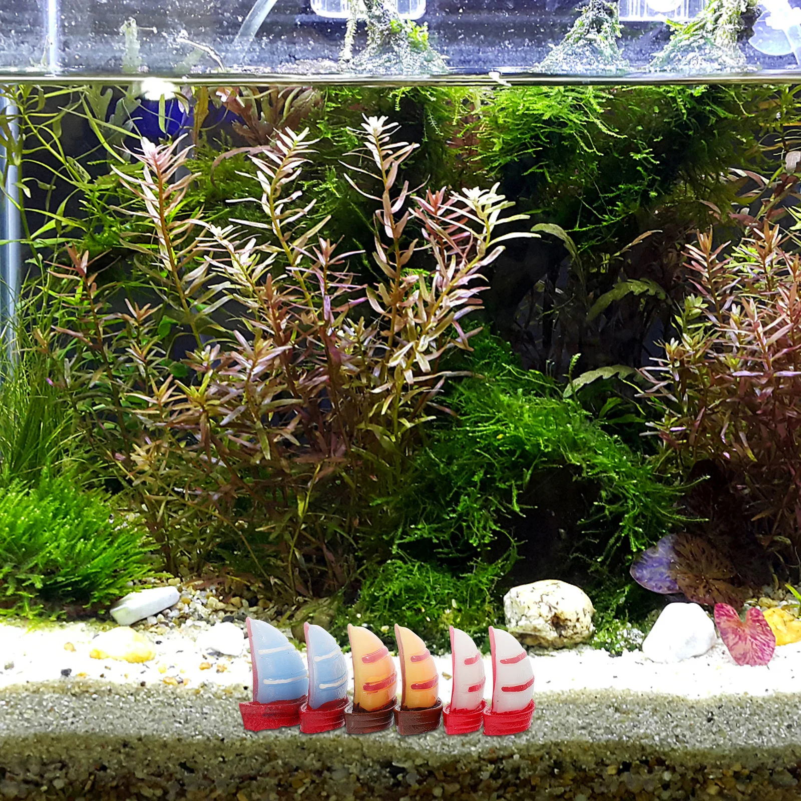 15 Pieces Realistic Resin Sailboat Decorations Mini Ornaments for Fish Tank Plant Pot Desktop Landscape Indoor Outdoor