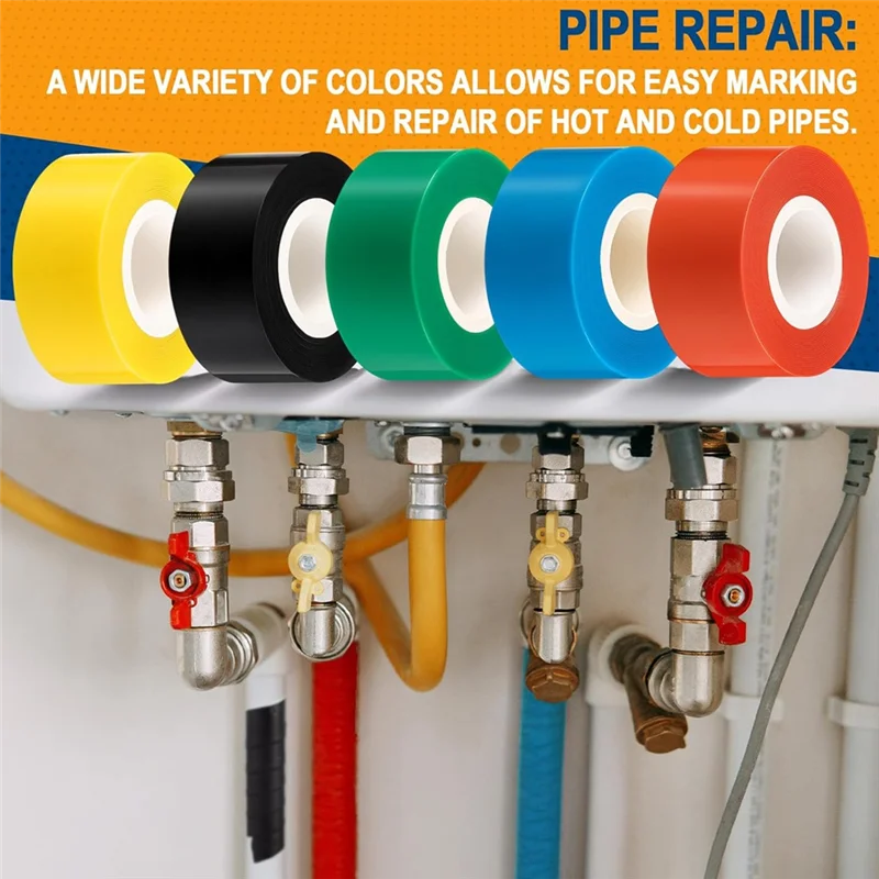 ABGG-شريط كهربائي ذاتي الصمامات من السيليكون 1 بوصة × 10 أقدام 10 لفات شديدة التحمل مقاومة للماء للسيارات والخرطوم ومعدات الصالة الرياضية #3