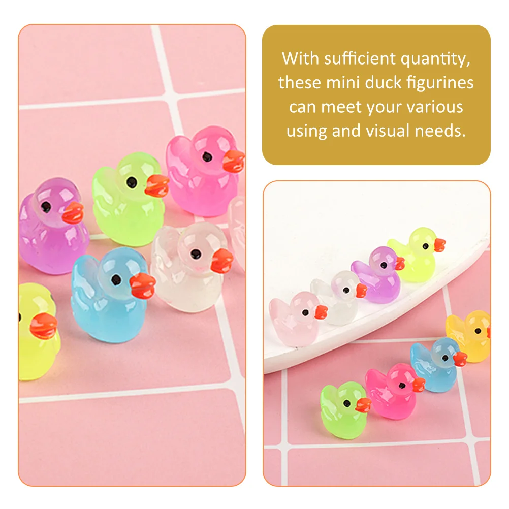 

60 pcs Resin Duck Mini Cartoon Tiny Ducks Ornament For Garden Moss Landscape Lawn Decoration Kids Gift